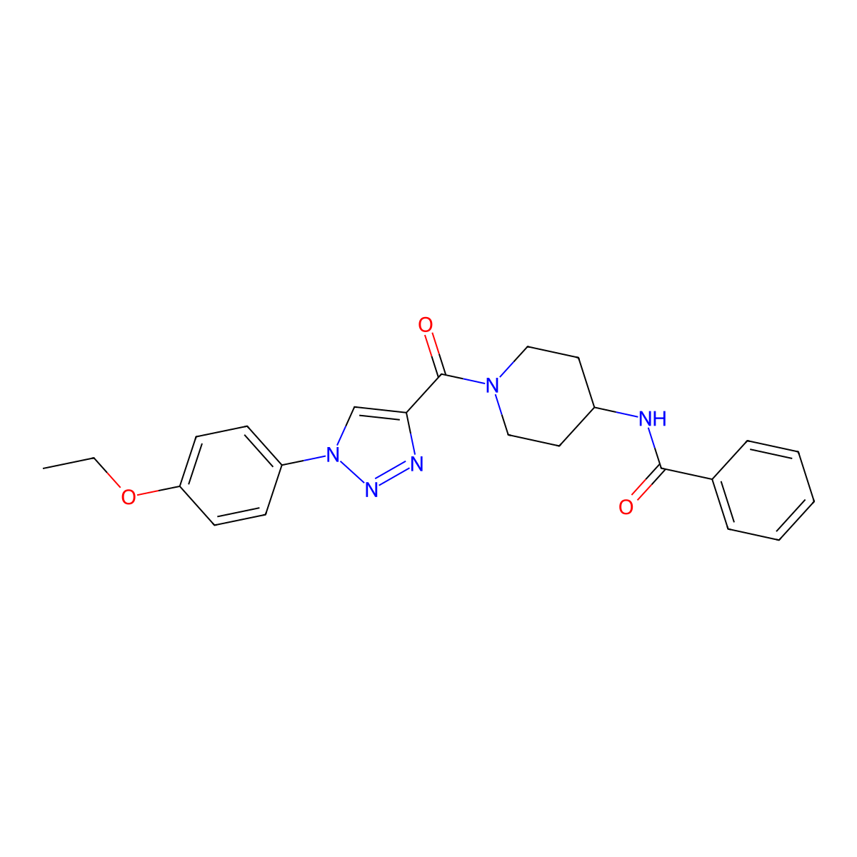 N-(1-(1-(4-ethoxyphenyl)-1H-1,2,3-triazole-4-carbonyl)piperidin-4-yl)benzamide molecular structure, CAS 1251696-69-1