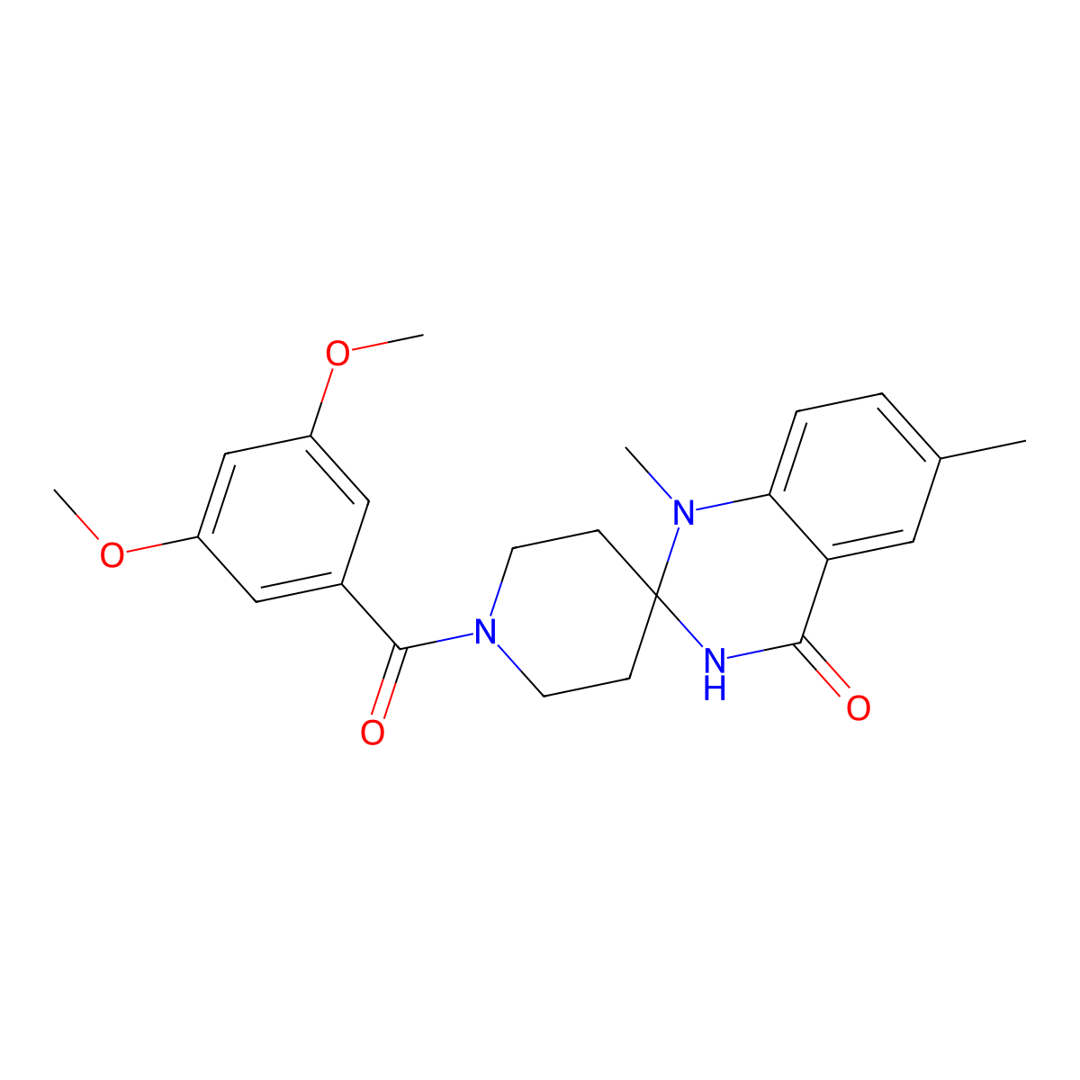 1-(3,5-dimethoxybenzoyl)-1',6'-dimethyl-1'H-spiro[piperidine-4,2'-quinazolin]-4'(3'H)-one molecular structure, CAS 1251696-78-2