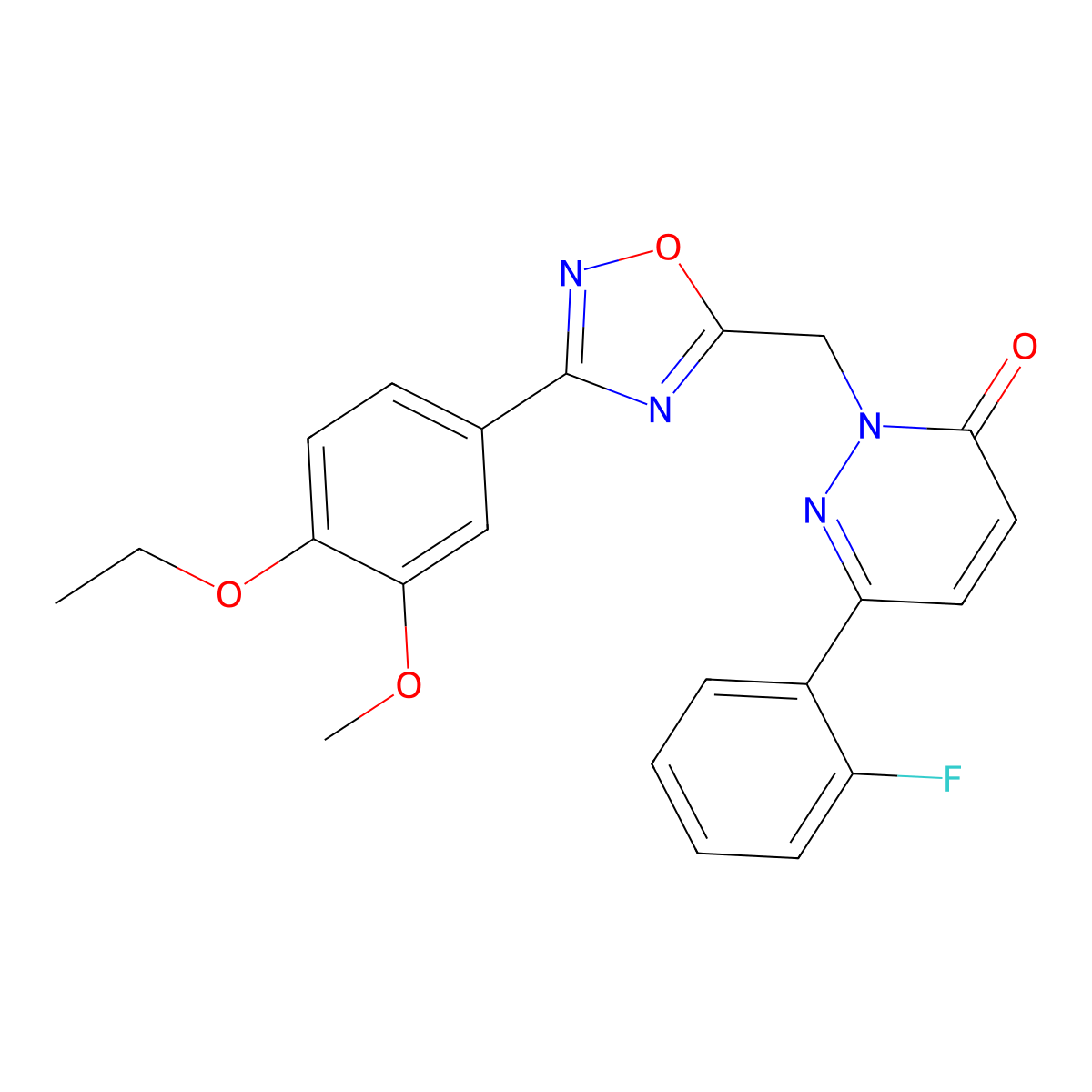 2-{[3-(4-Ethoxy-3-methoxyphenyl)-1,2,4-oxadiazol-5-yl]methyl}-6-(2-fluorophenyl)-2,3-dihydropyridazin-3-one molecular structure, CAS 1251696-82-8