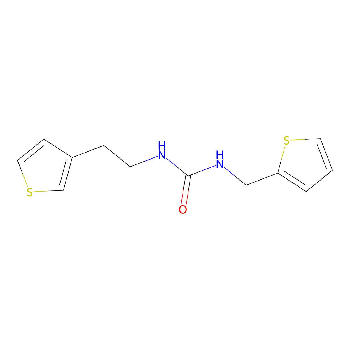 1-(Thiophen-2-ylmethyl)-3-(2-(thiophen-3-yl)ethyl)urea molecular structure, CAS 1251696-88-4