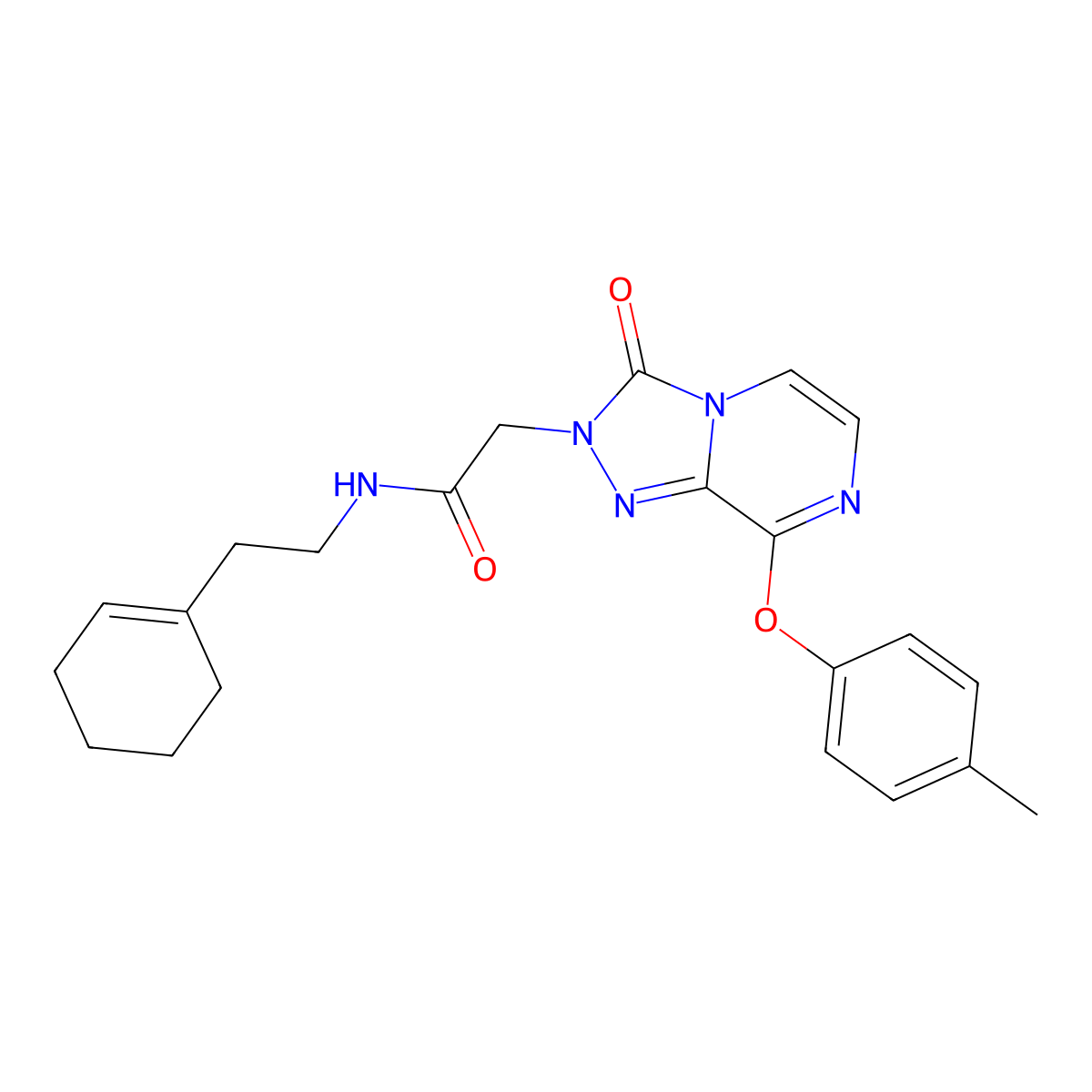 N-(2-(cyclohex-1-en-1-yl)ethyl)-2-(3-oxo-8-(p-tolyloxy)-[1,2,4]triazolo[4,3-a]pyrazin-2(3H)-yl)acetamide molecular structure, CAS 1251696-92-0