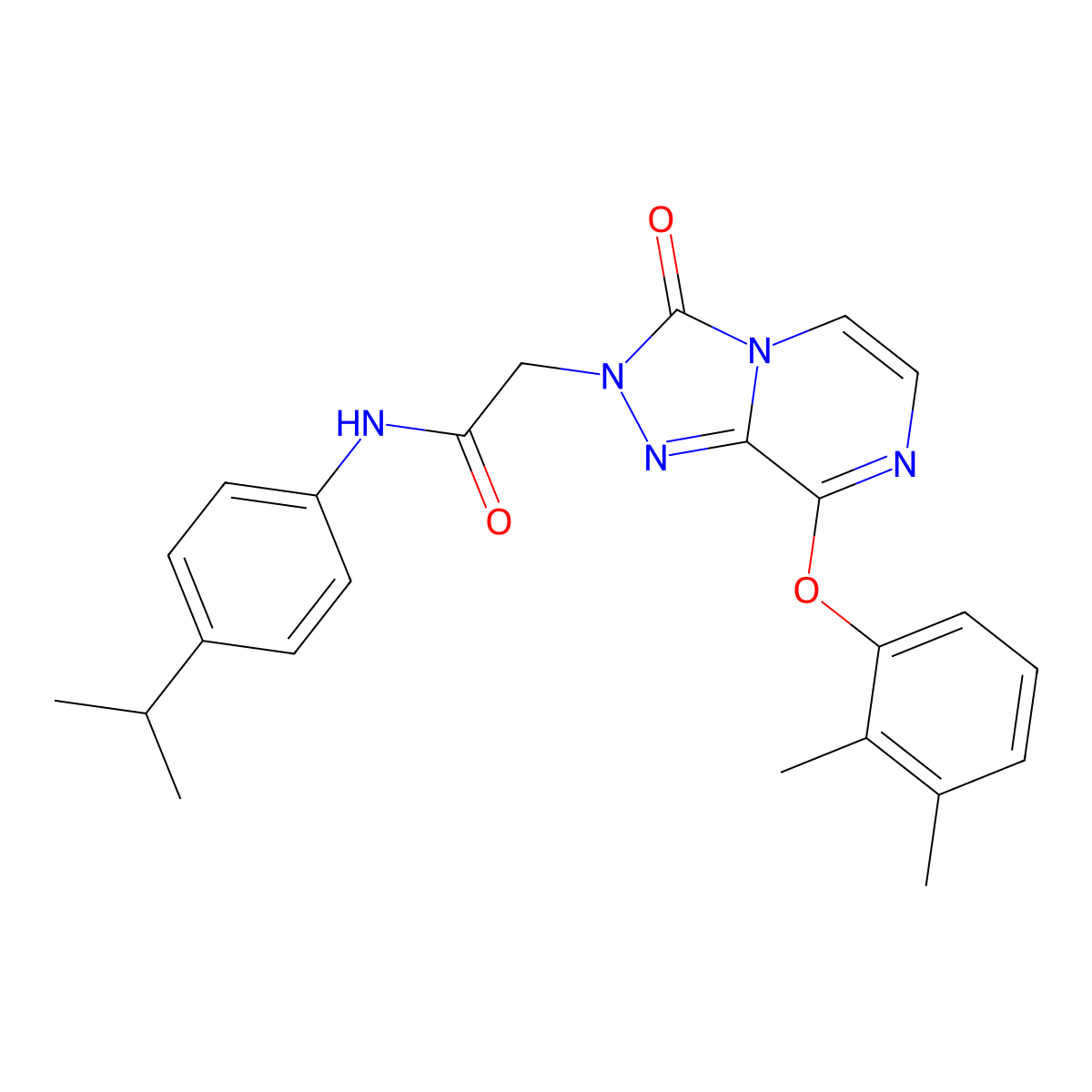 2-[8-(2,3-dimethylphenoxy)-3-oxo-2H,3H-[1,2,4]triazolo[4,3-a]pyrazin-2-yl]-N-[4-(propan-2-yl)phenyl]acetamide molecular structure, CAS 1251696-98-6