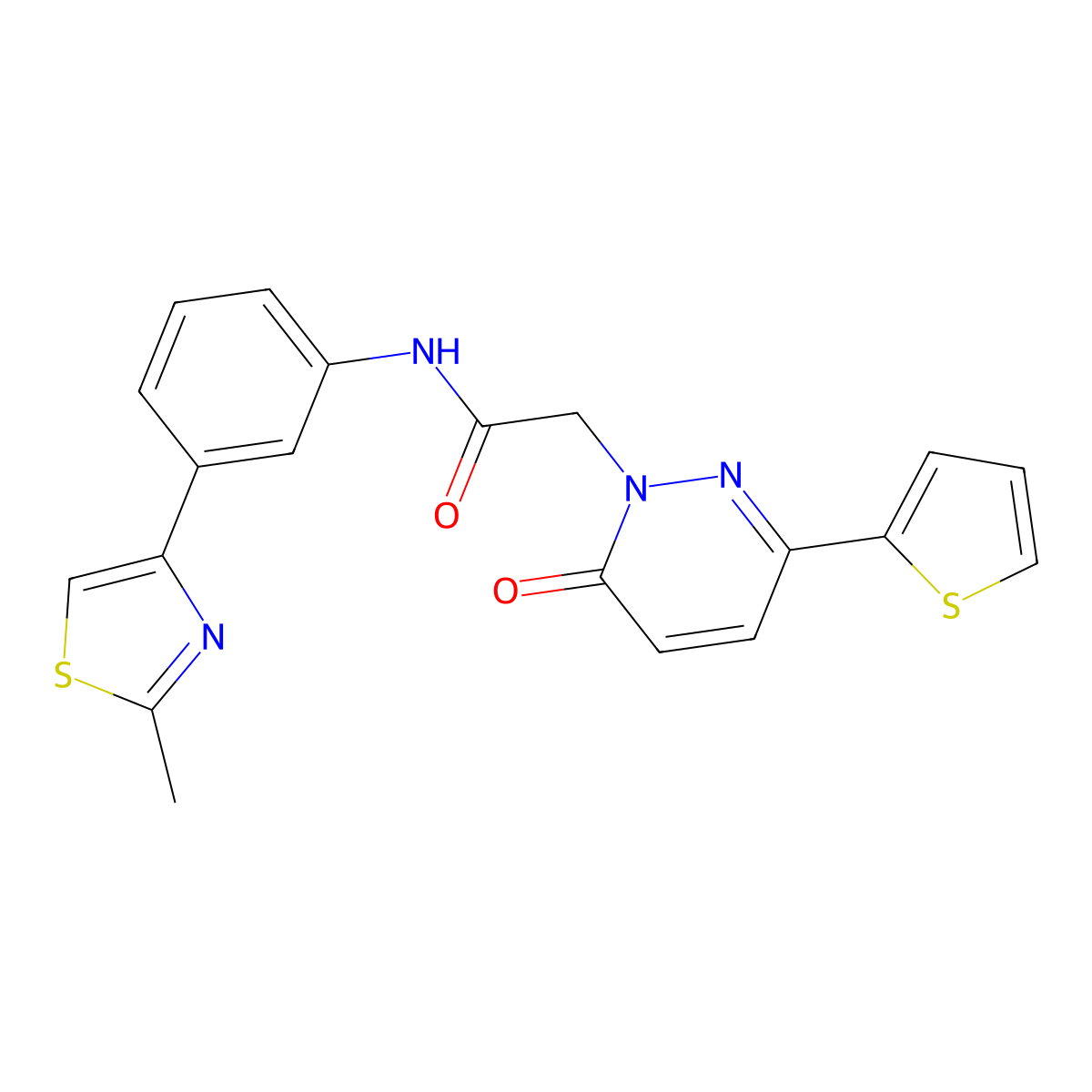 N-(3-(2-methylthiazol-4-yl)phenyl)-2-(6-oxo-3-(thiophen-2-yl)pyridazin-1(6H)-yl)acetamide molecular structure, CAS 1251697-01-4