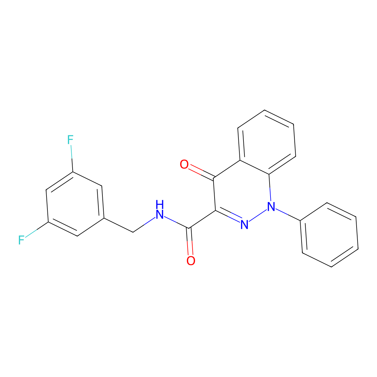 N-[(3,5-difluorophenyl)methyl]-4-oxo-1-phenyl-1,4-dihydrocinnoline-3-carboxamide molecular structure, CAS 1251697-06-9