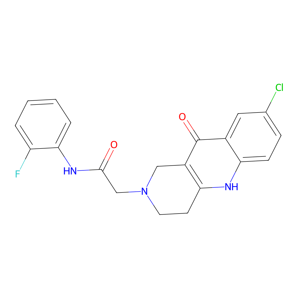 2-(8-chloro-10-oxo-3,4-dihydrobenzo[b][1,6]naphthyridin-2(1H,5H,10H)-yl)-N-(2-fluorophenyl)acetamide molecular structure, CAS 1251697-08-1