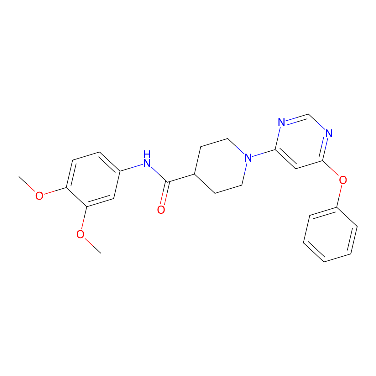 N-(3,4-dimethoxyphenyl)-1-(6-phenoxypyrimidin-4-yl)piperidine-4-carboxamide molecular structure, CAS 1251697-10-5