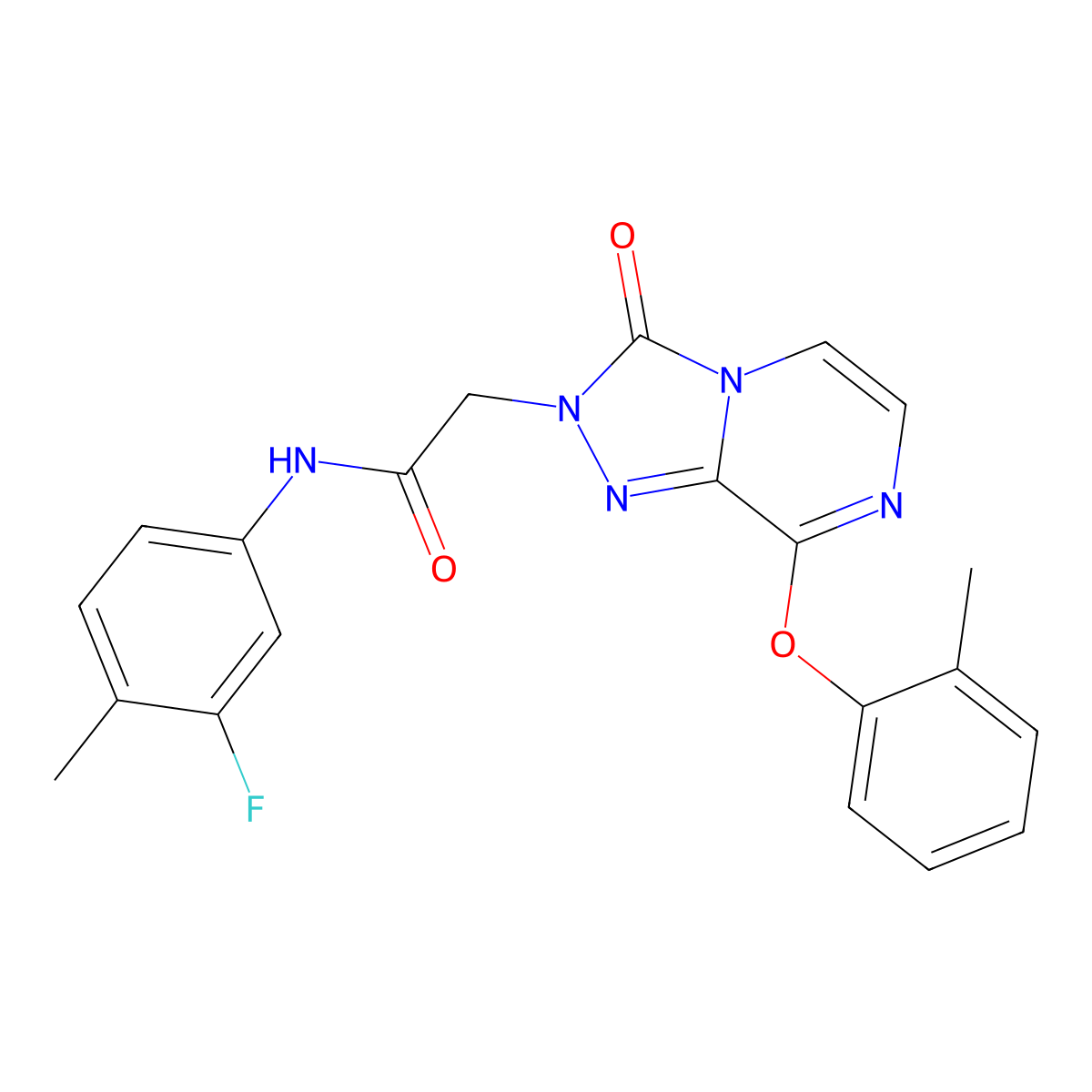 N-(3-fluoro-4-methylphenyl)-2-[8-(2-methylphenoxy)-3-oxo[1,2,4]triazolo[4,3-a]pyrazin-2(3H)-yl]acetamide molecular structure, CAS 1251697-19-4