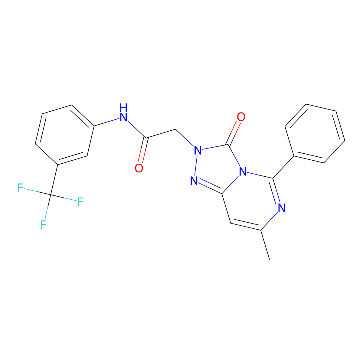 2-{7-methyl-3-oxo-5-phenyl-2H,3H-[1,2,4]triazolo[4,3-c]pyrimidin-2-yl}-N-[3-(trifluoromethyl)phenyl]acetamide molecular structure, CAS 1251697-20-7