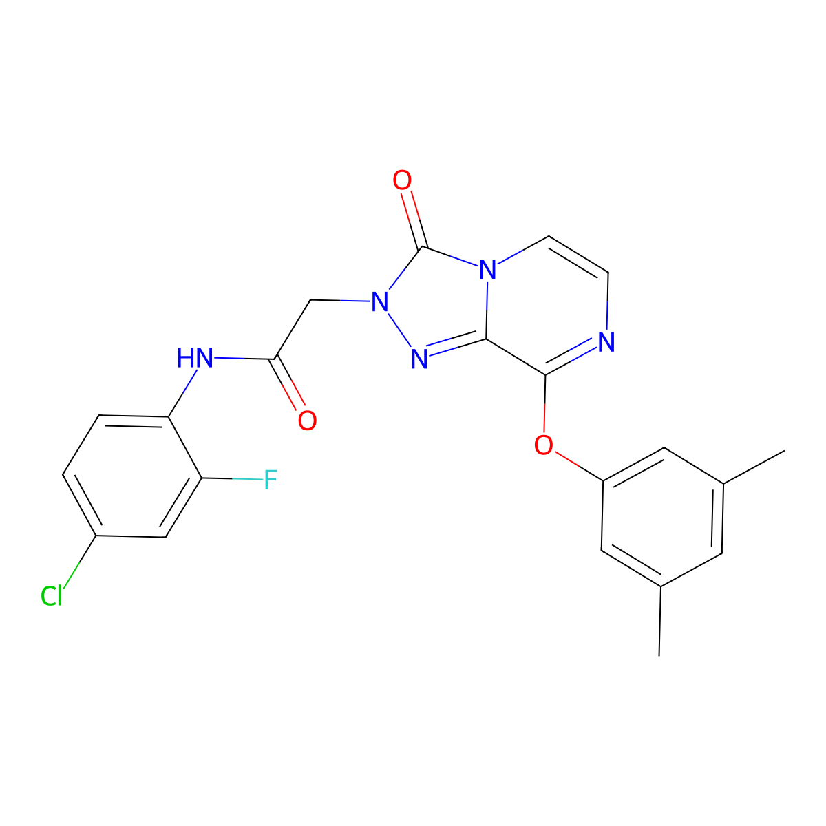 N-(4-chloro-2-fluorophenyl)-2-[8-(3,5-dimethylphenoxy)-3-oxo[1,2,4]triazolo[4,3-a]pyrazin-2(3H)-yl]acetamide molecular structure, CAS 1251697-25-2