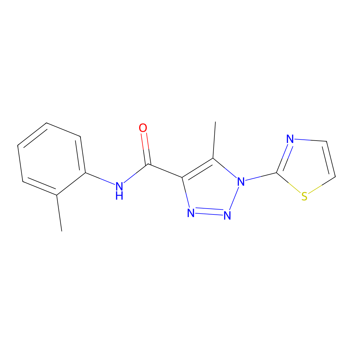 5-methyl-1-(thiazol-2-yl)-N-(o-tolyl)-1H-1,2,3-triazole-4-carboxamide molecular structure, CAS 1251697-27-4