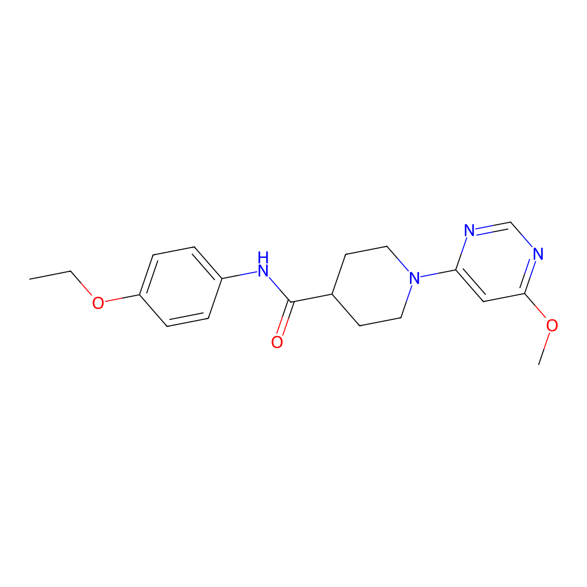 N-(4-ethoxyphenyl)-1-(6-methoxypyrimidin-4-yl)piperidine-4-carboxamide molecular structure, CAS 1251697-29-6
