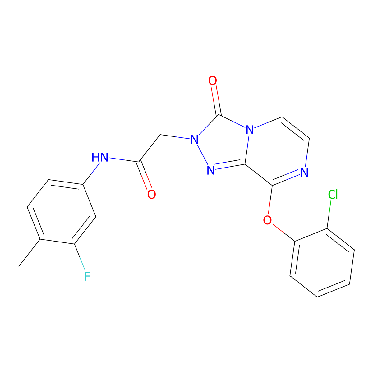 2-(8-(2-chlorophenoxy)-3-oxo-[1,2,4]triazolo[4,3-a]pyrazin-2(3H)-yl)-N-(3-fluoro-4-methylphenyl)acetamide molecular structure, CAS 1251697-30-9