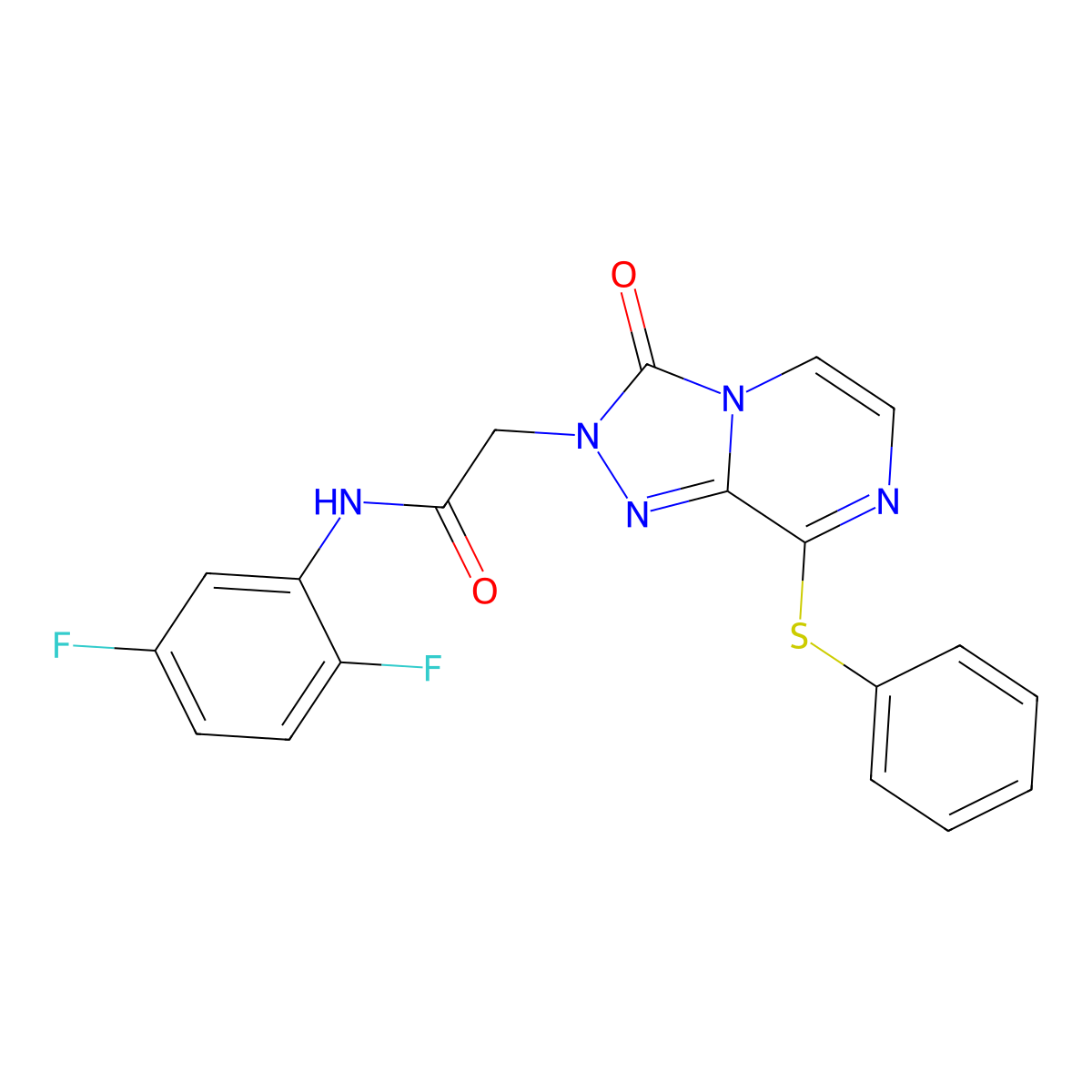 N-(2,5-difluorophenyl)-2-(3-oxo-8-(phenylthio)-[1,2,4]triazolo[4,3-a]pyrazin-2(3H)-yl)acetamide molecular structure, CAS 1251697-34-3