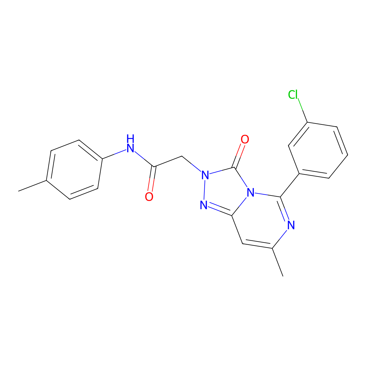 2-[5-(3-chlorophenyl)-7-methyl-3-oxo-2H,3H-[1,2,4]triazolo[4,3-c]pyrimidin-2-yl]-N-(4-methylphenyl)acetamide molecular structure, CAS 1251697-36-5