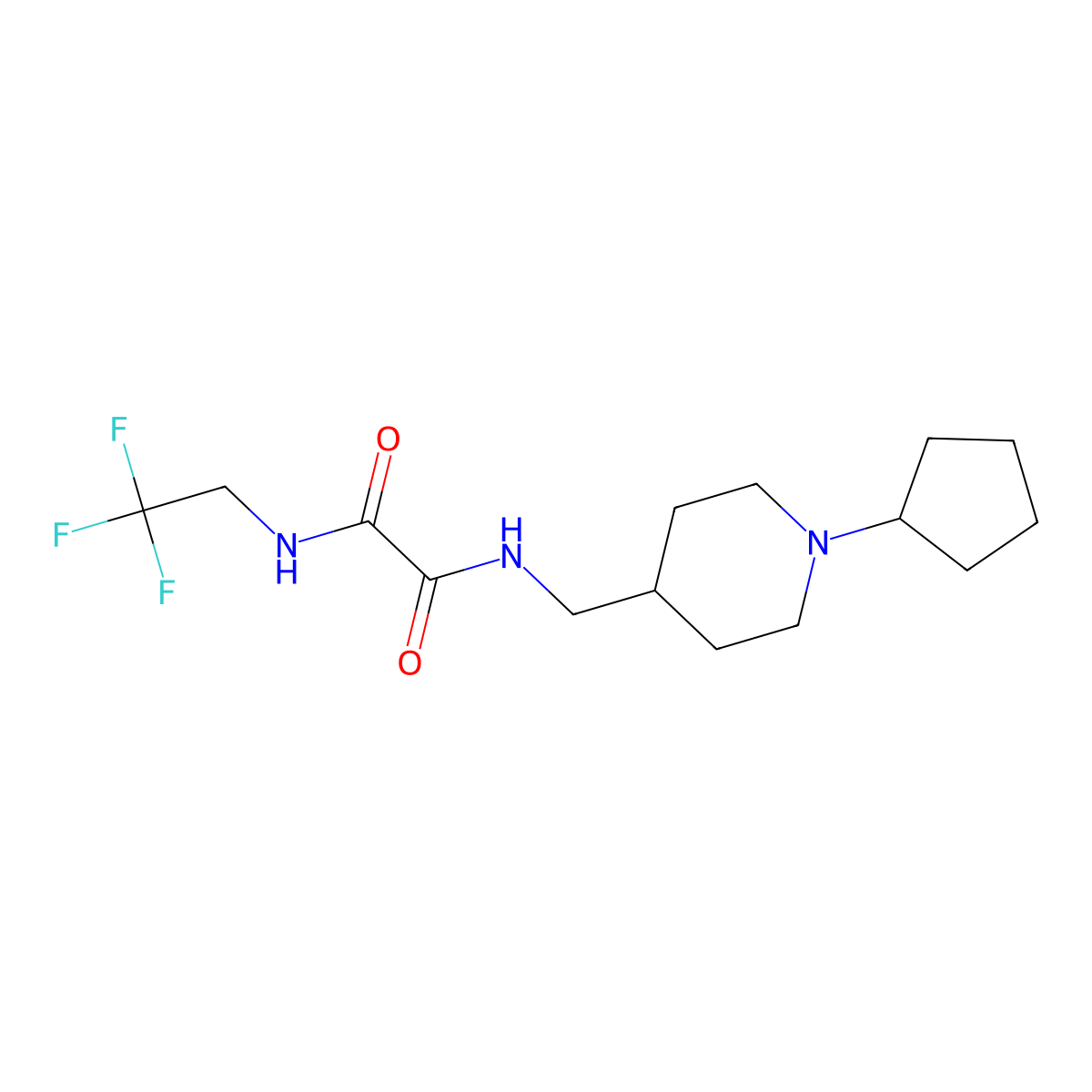 N1-((1-cyclopentylpiperidin-4-yl)methyl)-N2-(2,2,2-trifluoroethyl)oxalamide molecular structure, CAS 1251697-65-0
