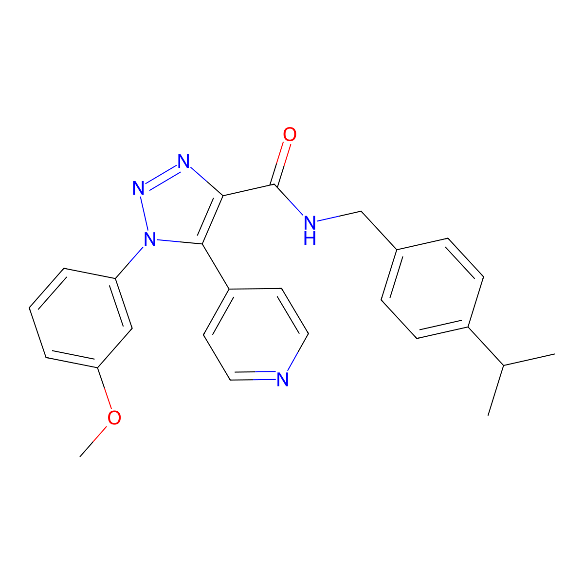 1-(3-methoxyphenyl)-N-{[4-(propan-2-yl)phenyl]methyl}-5-(pyridin-4-yl)-1H-1,2,3-triazole-4-carboxamide molecular structure, CAS 1251697-73-0