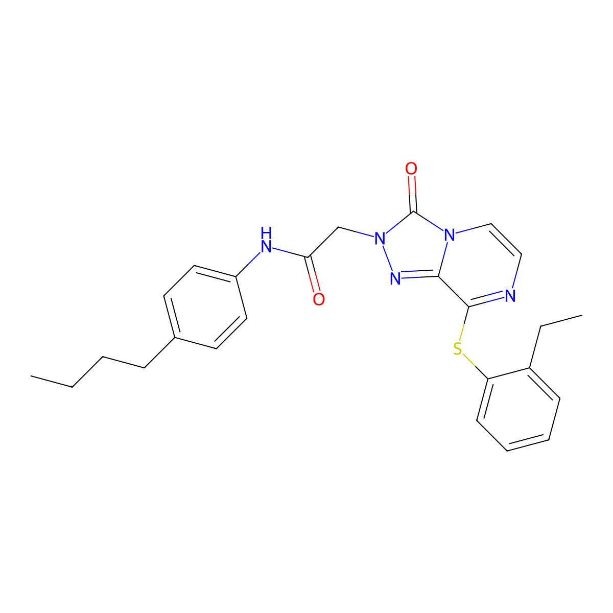 N-(4-butylphenyl)-2-{8-[(2-ethylphenyl)sulfanyl]-3-oxo-2H,3H-[1,2,4]triazolo[4,3-a]pyrazin-2-yl}acetamide molecular structure, CAS 1251697-84-3