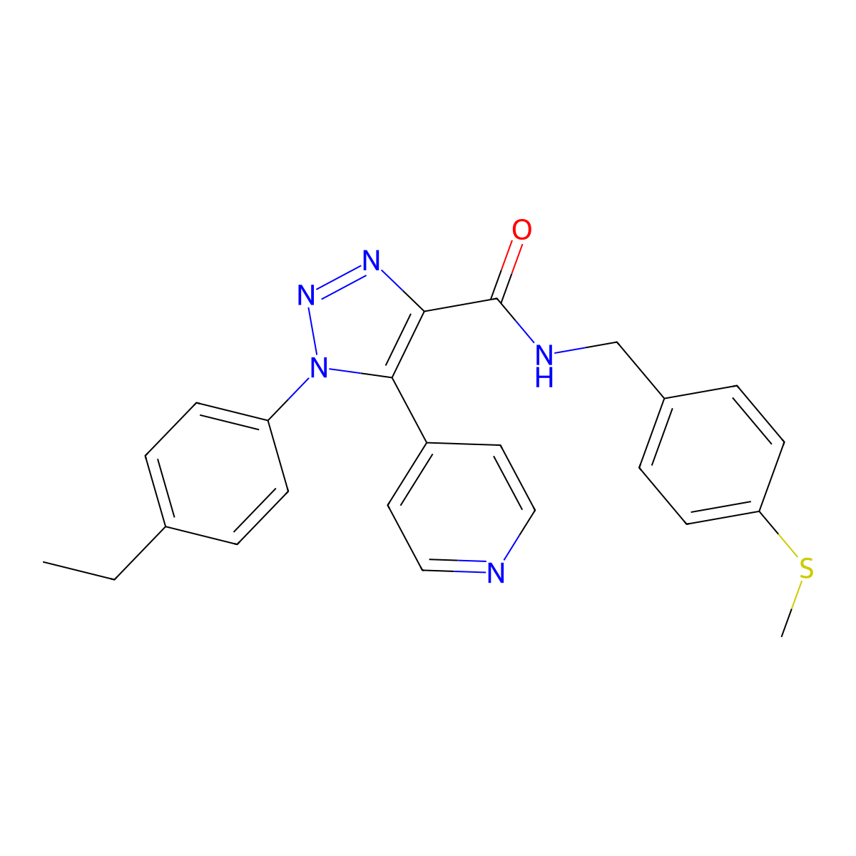 1-(4-ethylphenyl)-N-{[4-(methylsulfanyl)phenyl]methyl}-5-(pyridin-4-yl)-1H-1,2,3-triazole-4-carboxamide molecular structure, CAS 1251697-91-2
