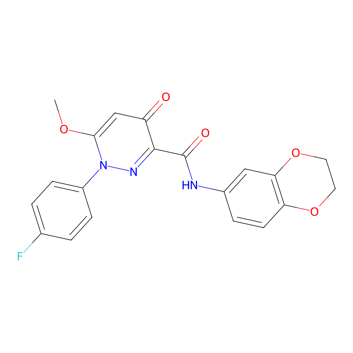 N-(2,3-dihydro-1,4-benzodioxin-6-yl)-1-(4-fluorophenyl)-6-methoxy-4-oxo-1,4-dihydropyridazine-3-carboxamide molecular structure, CAS 1251697-98-9