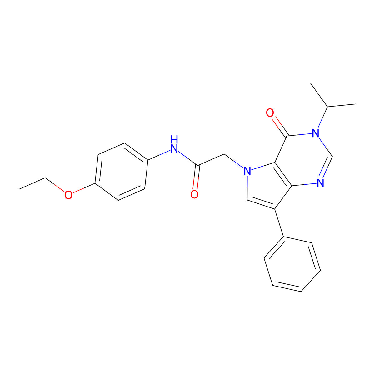 N-(4-ethoxyphenyl)-2-[4-oxo-7-phenyl-3-(propan-2-yl)-3H,4H,5H-pyrrolo[3,2-d]pyrimidin-5-yl]acetamide molecular structure, CAS 1251698-00-6