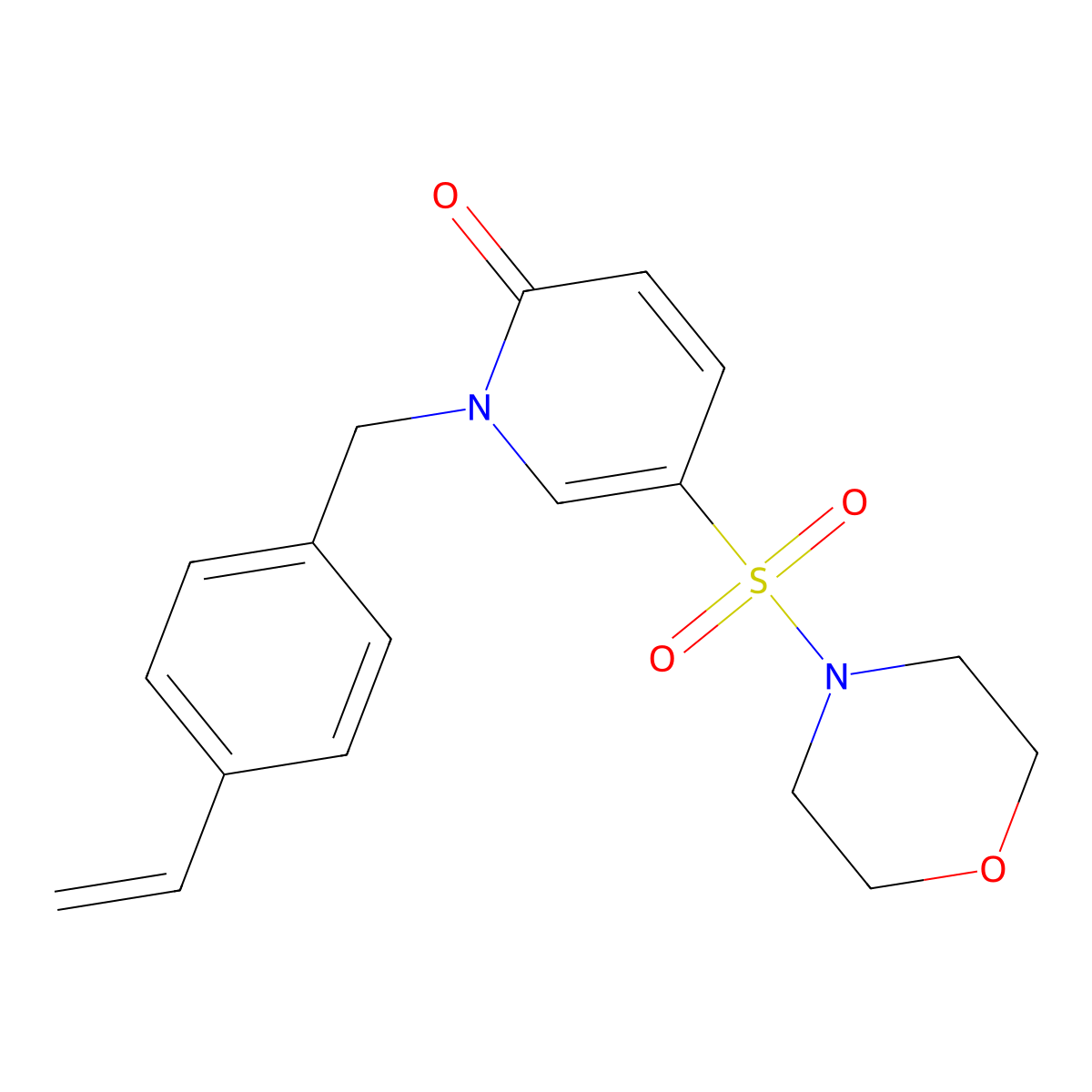 5-(morpholinosulfonyl)-1-(4-vinylbenzyl)pyridin-2(1H)-one molecular structure, CAS 1251698-05-1