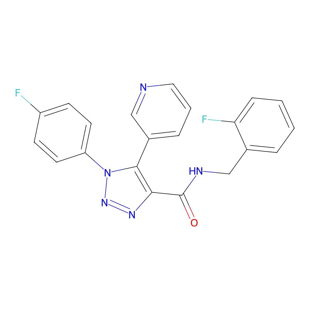 1-(4-fluorophenyl)-N-[(2-fluorophenyl)methyl]-5-(pyridin-3-yl)-1H-1,2,3-triazole-4-carboxamide molecular structure, CAS 1251698-08-4