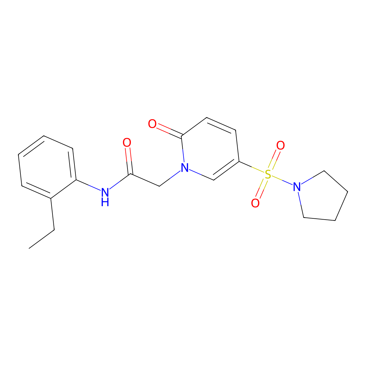 N-(2-ethylphenyl)-2-(2-oxo-5-(pyrrolidin-1-ylsulfonyl)pyridin-1(2H)-yl)acetamide molecular structure, CAS 1251698-11-9