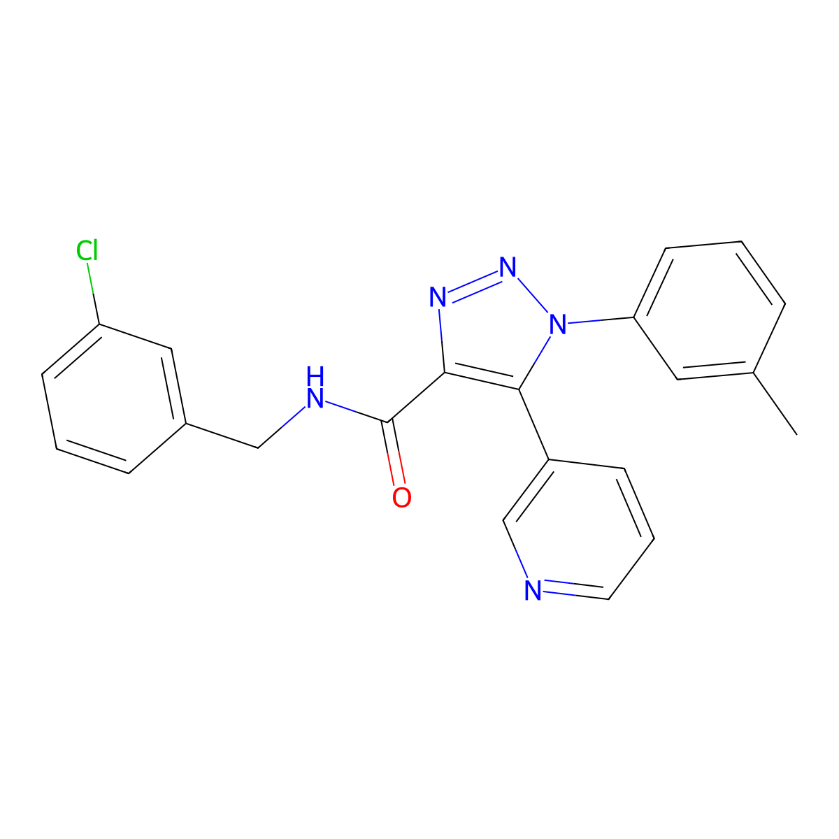 N-(3-chlorobenzyl)-5-(pyridin-3-yl)-1-(m-tolyl)-1H-1,2,3-triazole-4-carboxamide molecular structure, CAS 1251698-22-2