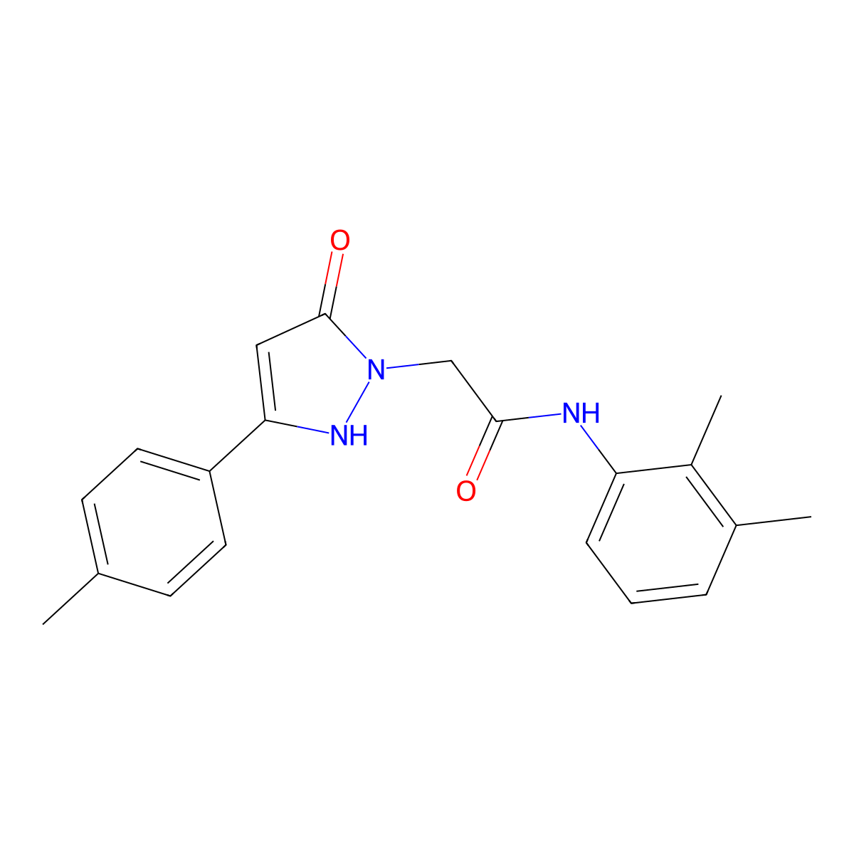 N-(2,3-dimethylphenyl)-2-(5-oxo-3-(p-tolyl)-2,5-dihydro-1H-pyrazol-1-yl)acetamide molecular structure, CAS 1251698-27-7