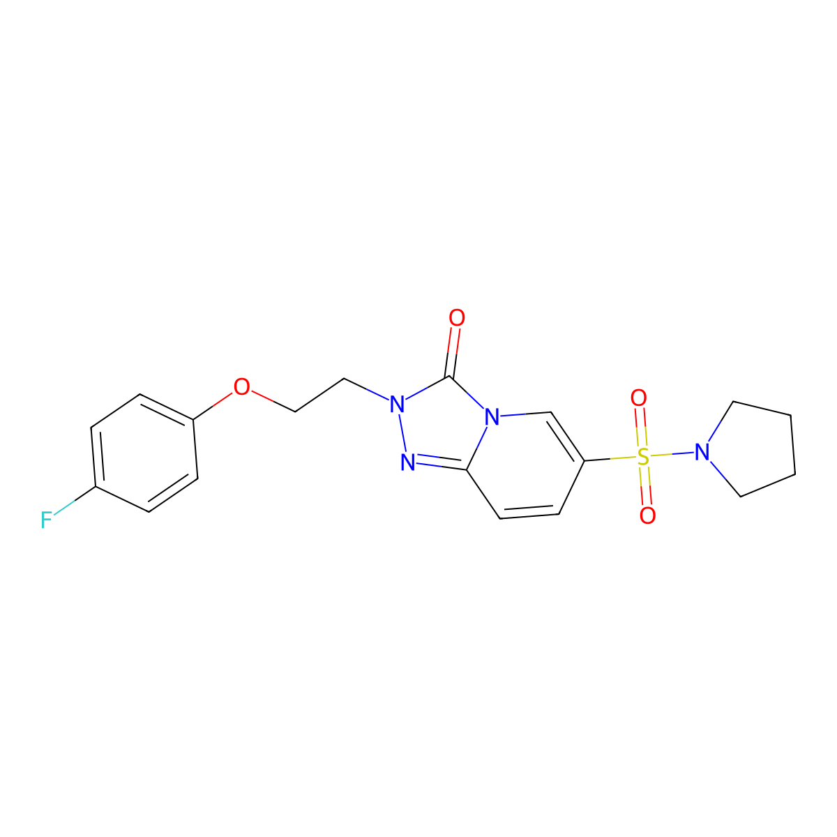 2-(2-(4-fluorophenoxy)ethyl)-6-(pyrrolidin-1-ylsulfonyl)-[1,2,4]triazolo[4,3-a]pyridin-3(2H)-one molecular structure, CAS 1251698-31-3