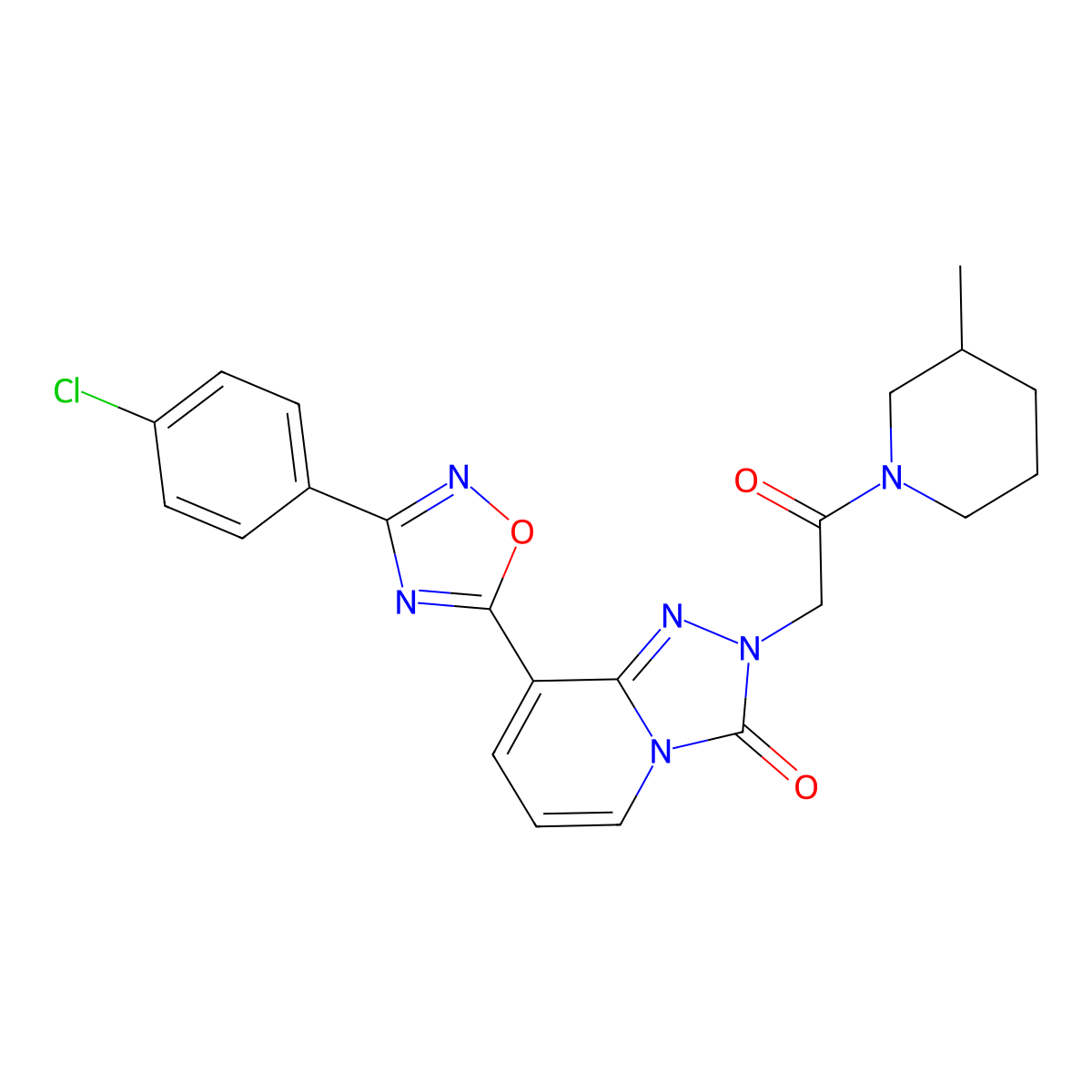 8-[3-(4-chlorophenyl)-1,2,4-oxadiazol-5-yl]-2-[2-(3-methylpiperidin-1-yl)-2-oxoethyl]-2H,3H-[1,2,4]triazolo[4,3-a]pyridin-3-one molecular structure, CAS 1251698-41-5