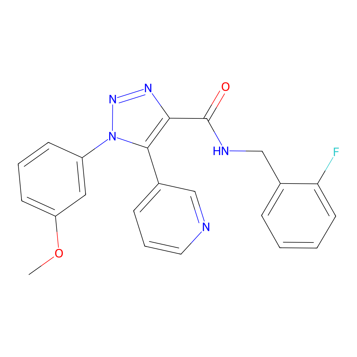N-[(2-fluorophenyl)methyl]-1-(3-methoxyphenyl)-5-(pyridin-3-yl)-1H-1,2,3-triazole-4-carboxamide molecular structure, CAS 1251698-46-0