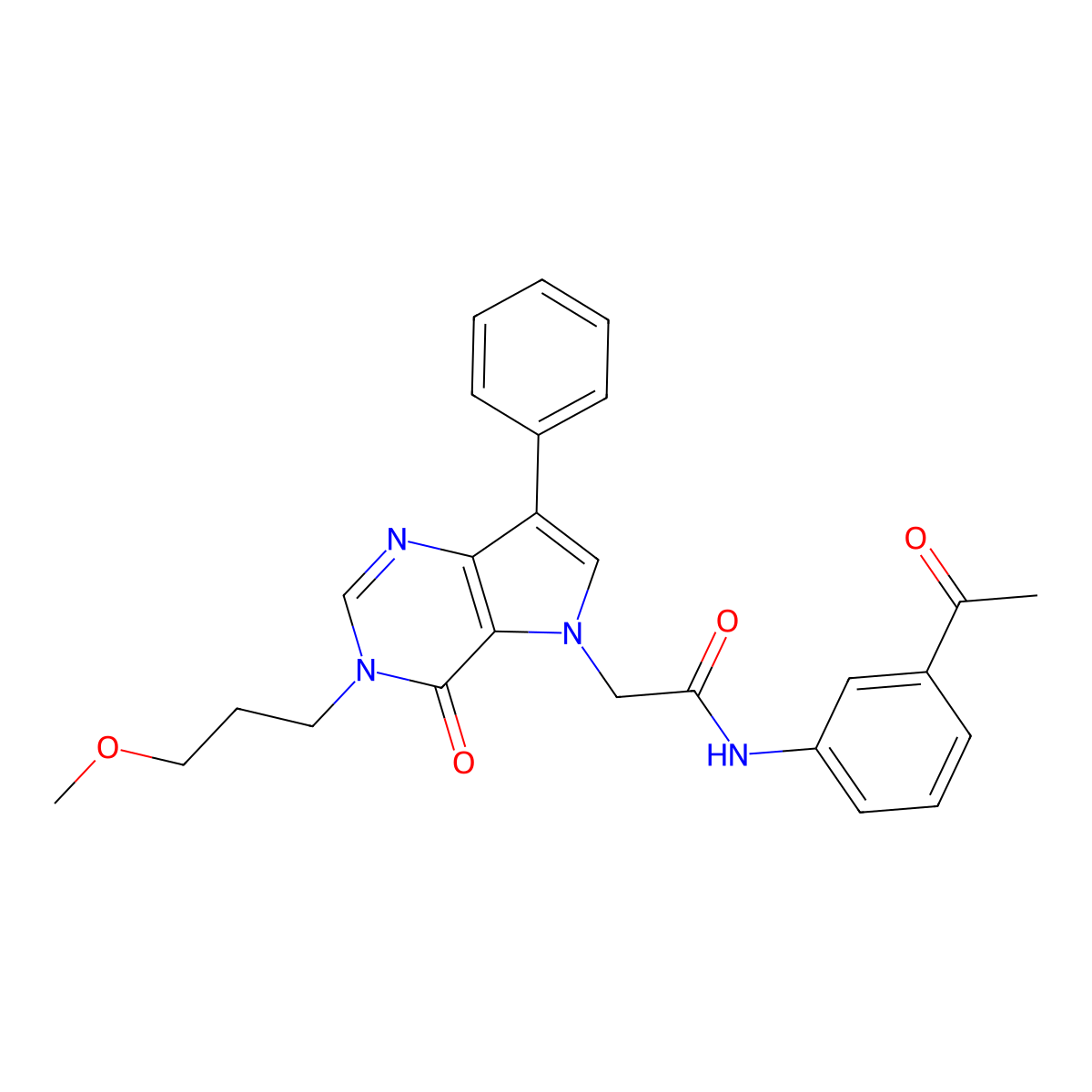 N-(3-acetylphenyl)-2-[3-(3-methoxypropyl)-4-oxo-7-phenyl-3,4-dihydro-5H-pyrrolo[3,2-d]pyrimidin-5-yl]acetamide molecular structure, CAS 1251698-47-1