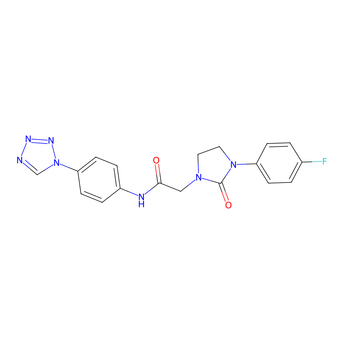 N-(4-(1H-tetrazol-1-yl)phenyl)-2-(3-(4-fluorophenyl)-2-oxoimidazolidin-1-yl)acetamide molecular structure, CAS 1251698-49-3