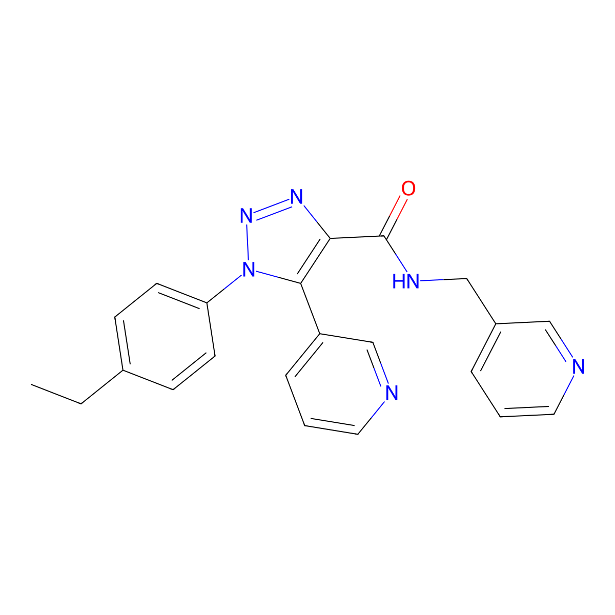 1-(4-ethylphenyl)-5-(pyridin-3-yl)-N-[(pyridin-3-yl)methyl]-1H-1,2,3-triazole-4-carboxamide molecular structure, CAS 1251698-51-7