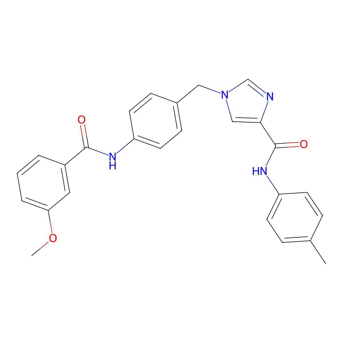 1-(4-(3-methoxybenzamido)benzyl)-N-(p-tolyl)-1H-imidazole-4-carboxamide molecular structure, CAS 1251698-54-0