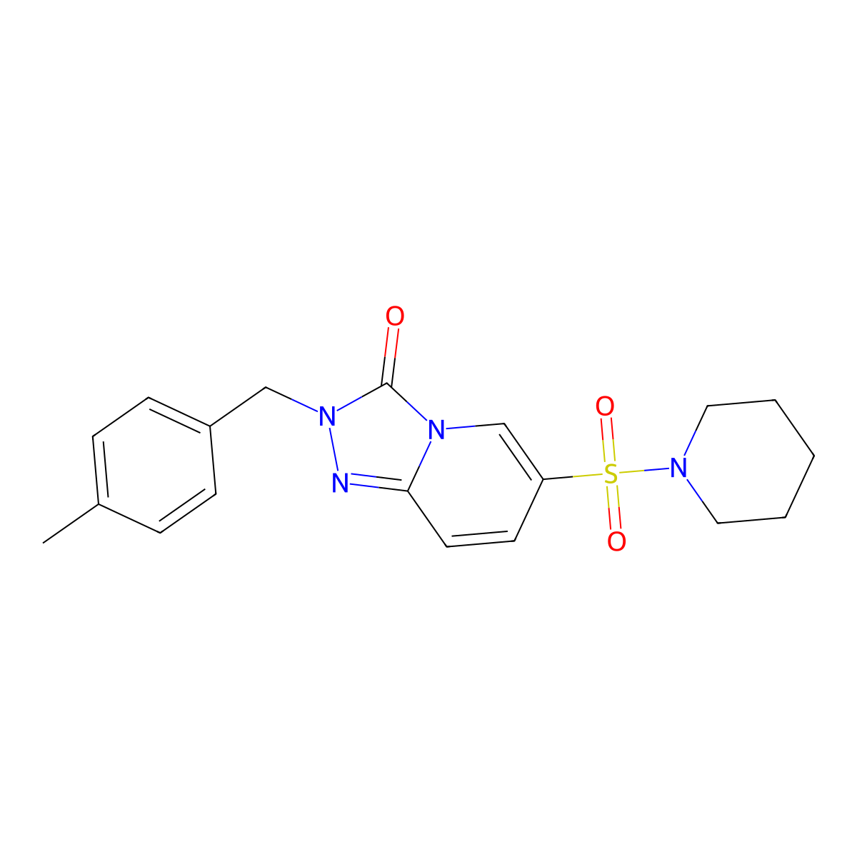 2-(4-methylbenzyl)-6-(piperidin-1-ylsulfonyl)[1,2,4]triazolo[4,3-a]pyridin-3(2H)-one molecular structure, CAS 1251698-58-4