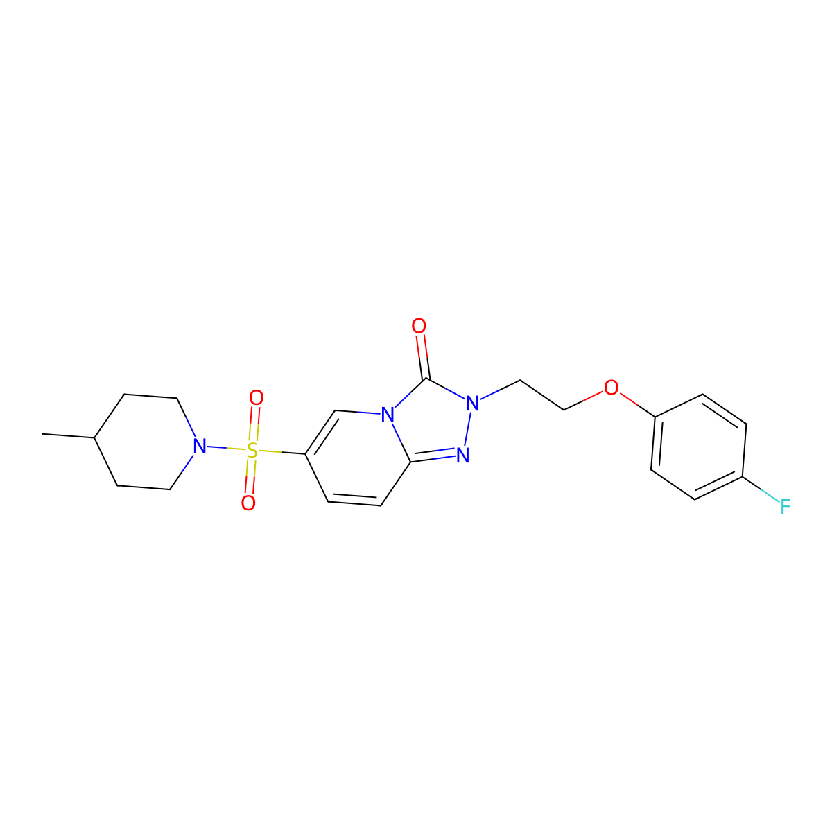 2-[2-(4-fluorophenoxy)ethyl]-6-[(4-methylpiperidin-1-yl)sulfonyl][1,2,4]triazolo[4,3-a]pyridin-3(2H)-one molecular structure, CAS 1251698-64-2