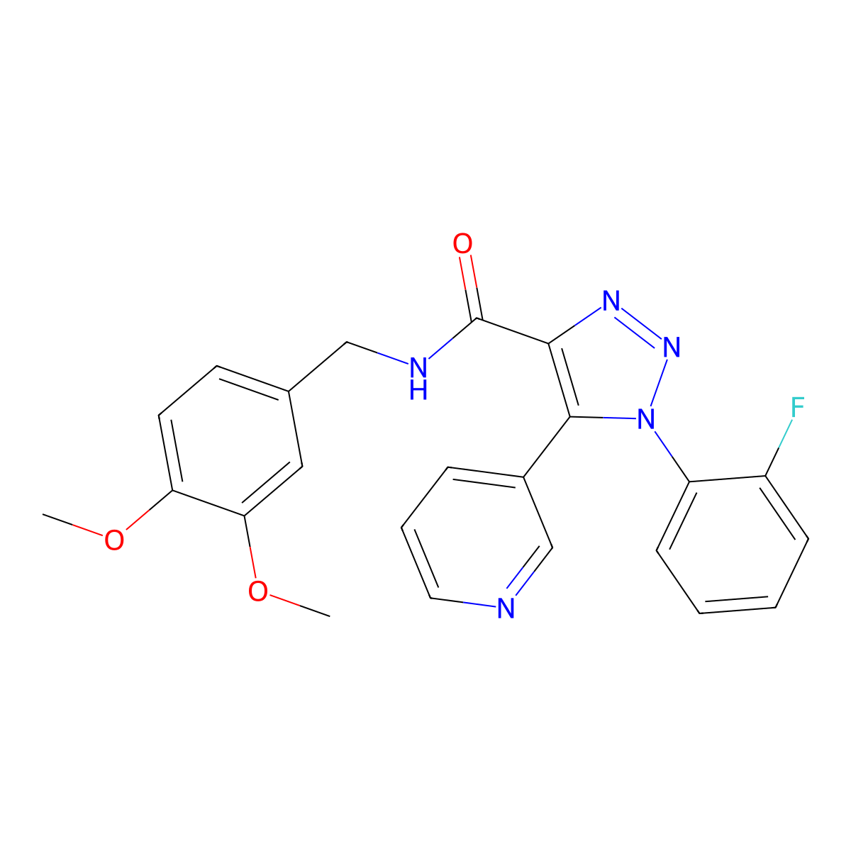 N-[(3,4-dimethoxyphenyl)methyl]-1-(2-fluorophenyl)-5-(pyridin-3-yl)-1H-1,2,3-triazole-4-carboxamide molecular structure, CAS 1251698-65-3