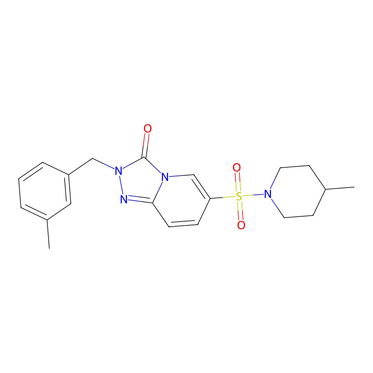 2-[(3-methylphenyl)methyl]-6-[(4-methylpiperidin-1-yl)sulfonyl]-2H,3H-[1,2,4]triazolo[4,3-a]pyridin-3-one molecular structure, CAS 1251698-66-4