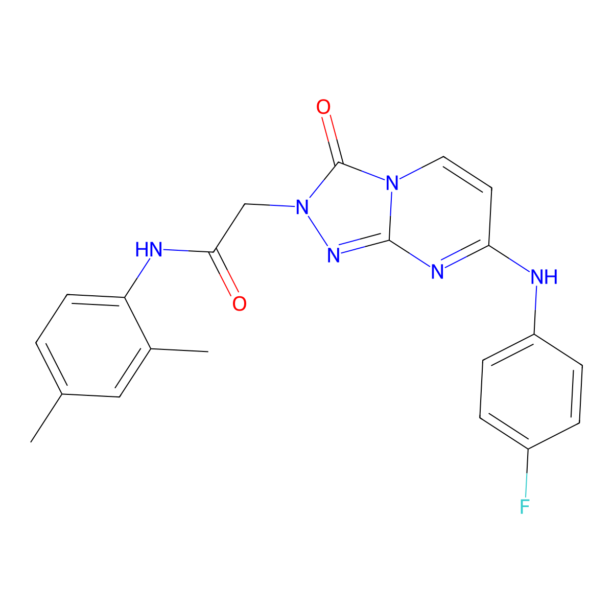 N-(2,4-dimethylphenyl)-2-{7-[(4-fluorophenyl)amino]-3-oxo-2H,3H-[1,2,4]triazolo[4,3-a]pyrimidin-2-yl}acetamide molecular structure, CAS 1251698-68-6