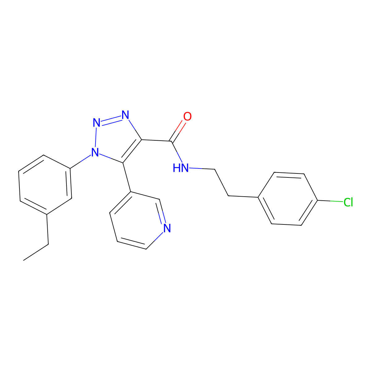 N-(4-chlorophenethyl)-1-(3-ethylphenyl)-5-(pyridin-3-yl)-1H-1,2,3-triazole-4-carboxamide molecular structure, CAS 1251698-69-7
