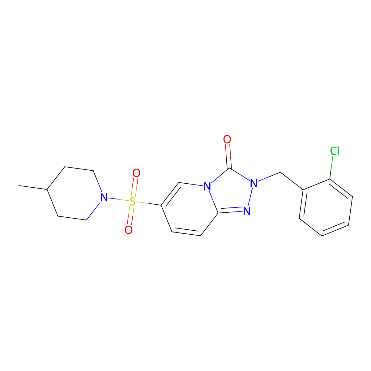 2-[(2-chlorophenyl)methyl]-6-[(4-methylpiperidin-1-yl)sulfonyl]-2H,3H-[1,2,4]triazolo[4,3-a]pyridin-3-one molecular structure, CAS 1251698-74-4