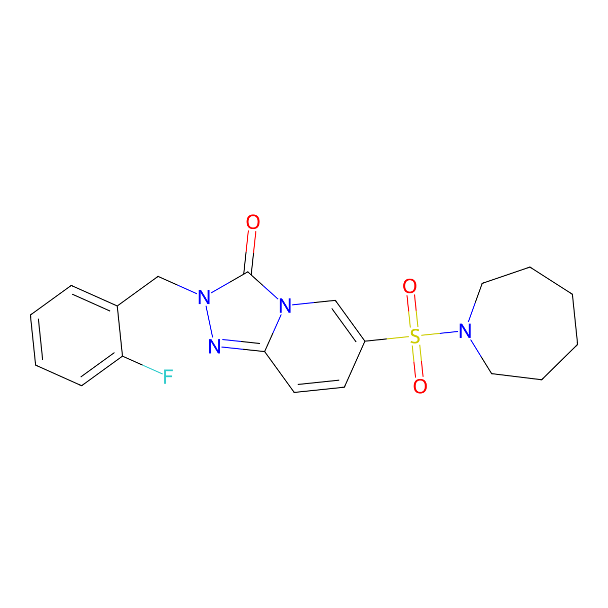 6-(azepan-1-ylsulfonyl)-2-(2-fluorobenzyl)-[1,2,4]triazolo[4,3-a]pyridin-3(2H)-one molecular structure, CAS 1251698-79-9