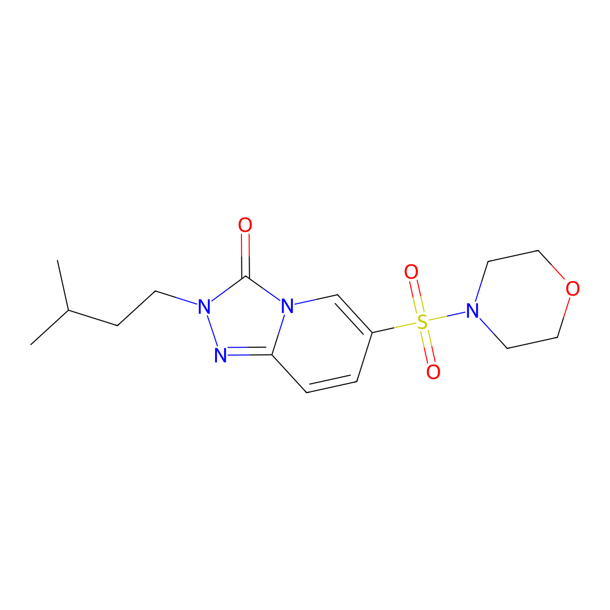 2-isopentyl-6-(morpholinosulfonyl)-[1,2,4]triazolo[4,3-a]pyridin-3(2H)-one molecular structure, CAS 1251698-81-3