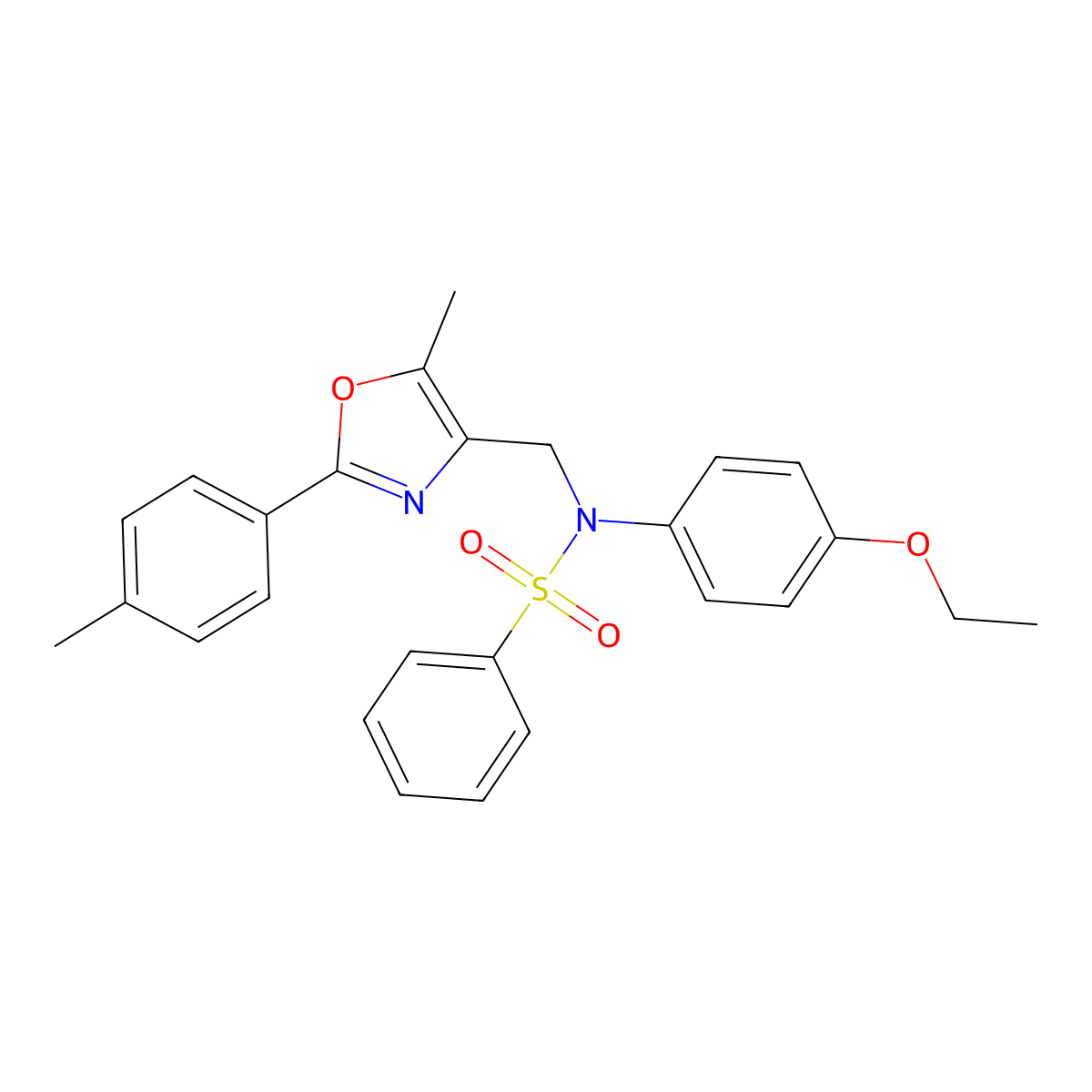 N-(4-ethoxyphenyl)-N-{[5-methyl-2-(4-methylphenyl)-1,3-oxazol-4-yl]methyl}benzenesulfonamide molecular structure, CAS 1251698-87-9