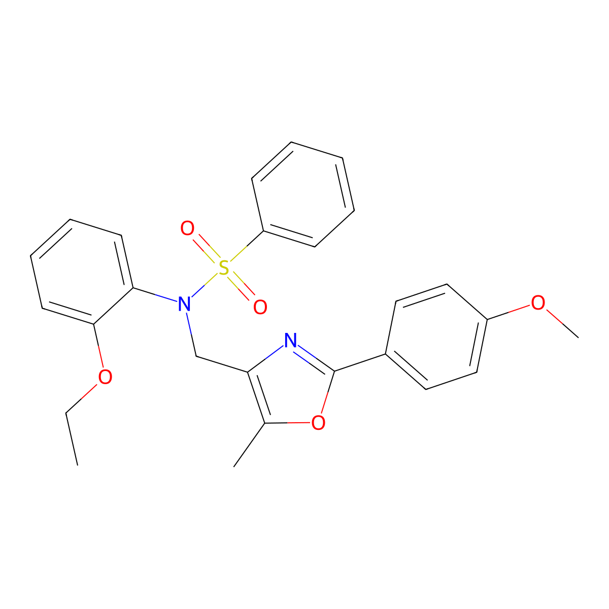 N-(2-ethoxyphenyl)-N-{[2-(4-methoxyphenyl)-5-methyl-1,3-oxazol-4-yl]methyl}benzenesulfonamide molecular structure, CAS 1251698-98-2