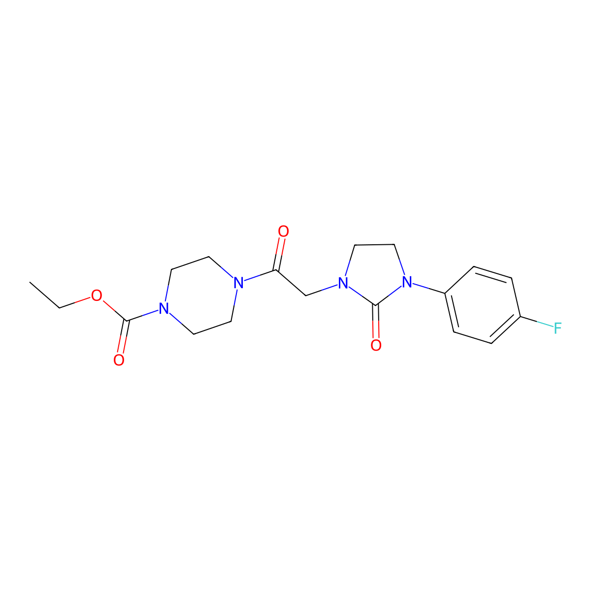 Ethyl 4-{2-[3-(4-fluorophenyl)-2-oxoimidazolidin-1-yl]acetyl}piperazine-1-carboxylate molecular structure, CAS 1251699-00-9