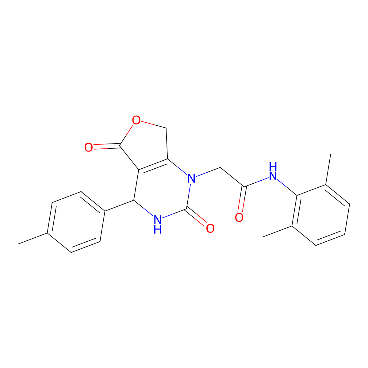 N-(2,6-dimethylphenyl)-2-(2,5-dioxo-4-(p-tolyl)-3,4-dihydrofuro[3,4-d]pyrimidin-1(2H,5H,7H)-yl)acetamide molecular structure, CAS 1251699-03-2