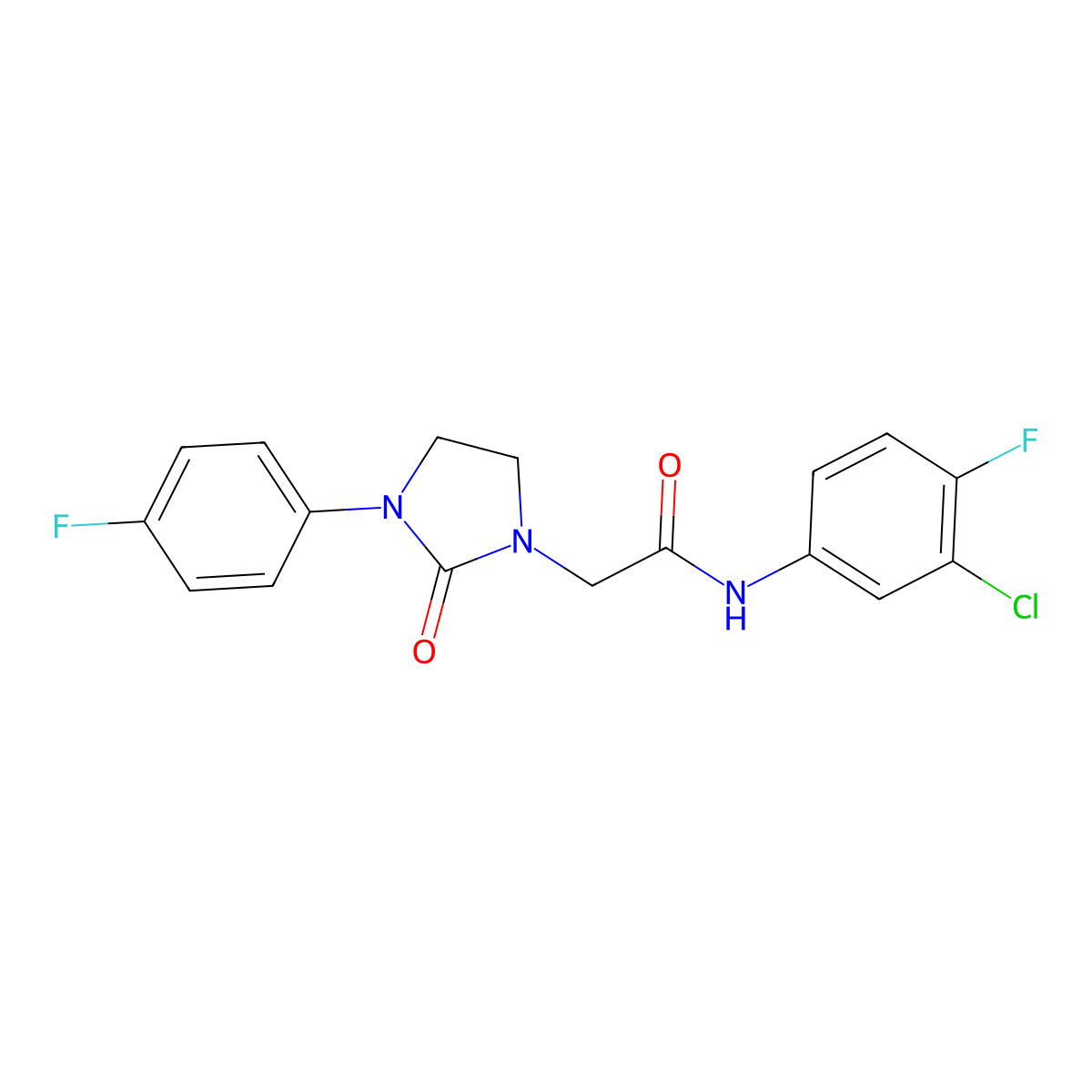 N-(3-chloro-4-fluorophenyl)-2-[3-(4-fluorophenyl)-2-oxoimidazolidin-1-yl]acetamide molecular structure, CAS 1251699-07-6